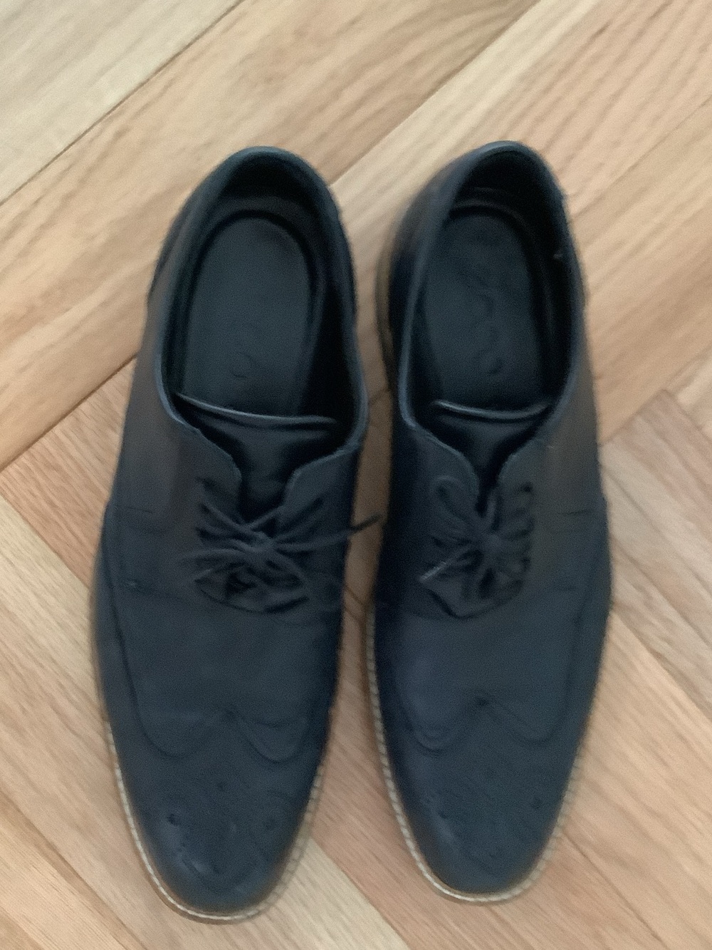 Ecco Black Leather Brogue Oxfords